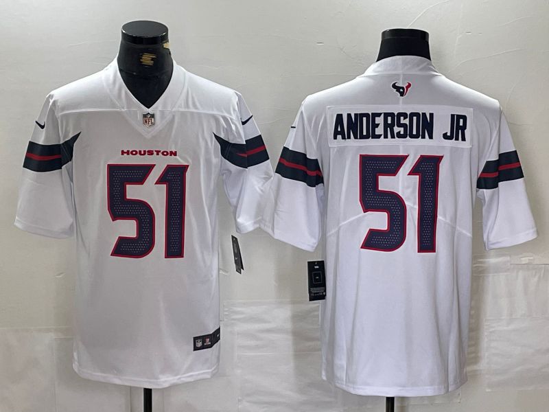 Men Houston Texans #51 Anderson jr White Second generations 2025 Nike Limited NFL Jersey style 1->houston texans->NFL Jersey